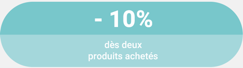 10% de réduction sur le produit le moins cher de votre panier dès 2 produits achetés